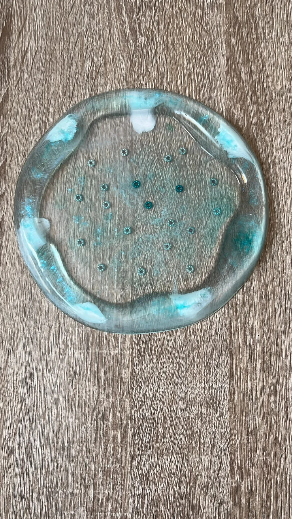 Platou Rotund Aqua cu Inserții